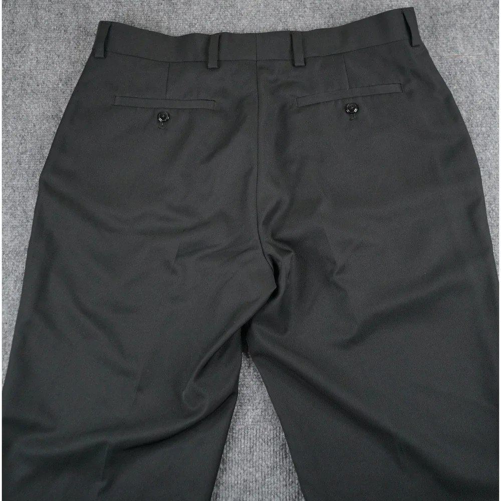 Alan‎ Flusser Golf Pants Mens 36x30 Black Flat Front Performance Trousers